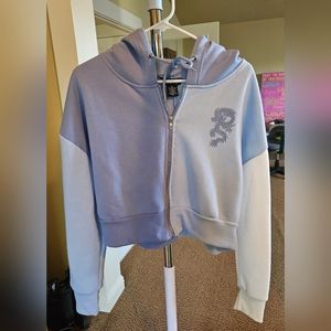 Multicolored Blue Justify Zip-Up. Juniors XL (Women's S).